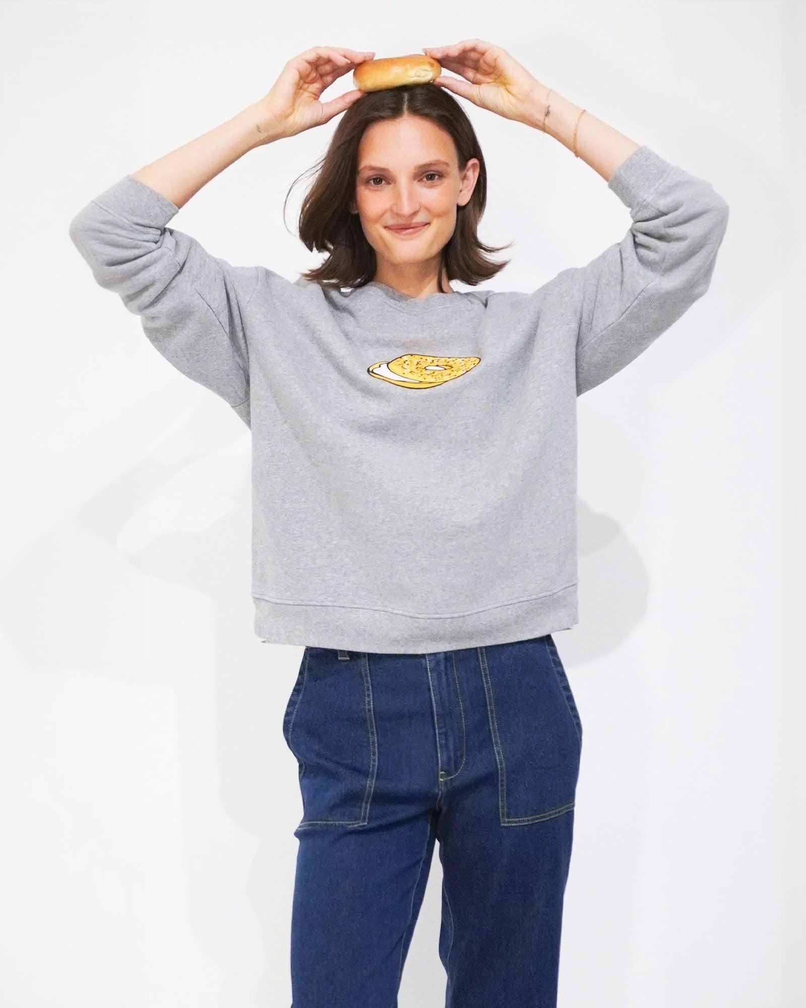 The Oversized Bagel Sweatshirt - Heather Grey Female Product Image