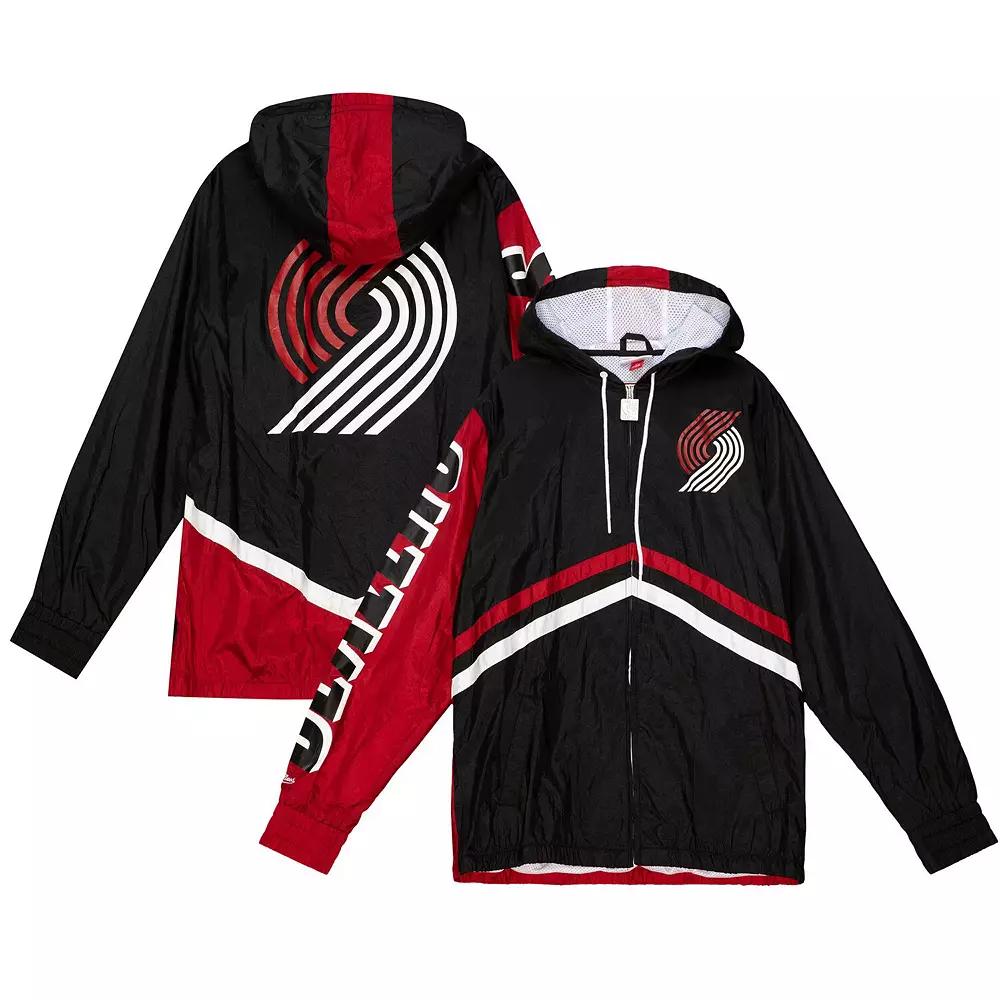 Men's Mitchell & Ness  Black Portland Trail Blazers Undeniable Full-Zip Windbreaker Jacket, Size: XL Product Image