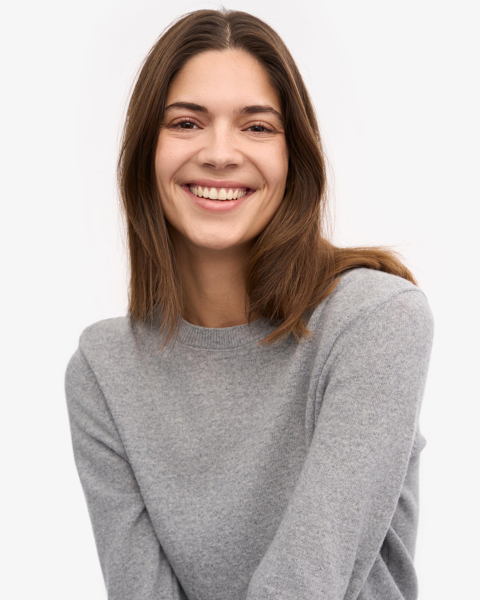 Women Light Merino Wool Crew - Heather Grey Product Image