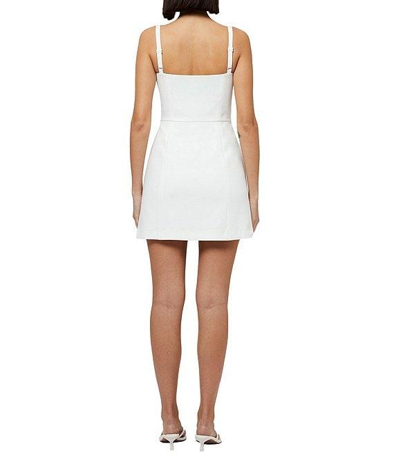 French Connection Whisper Square Neck Sleeveless Bow Slit Mini Dress Product Image