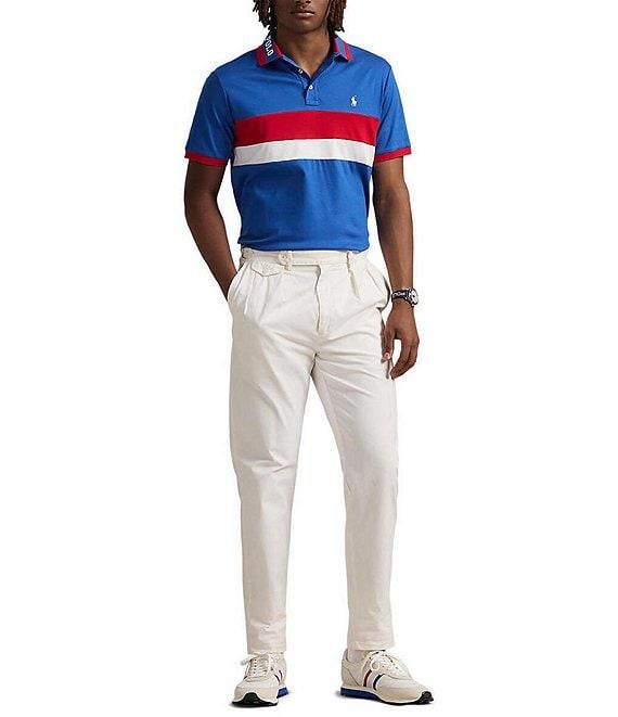Polo Ralph Lauren Classic Fit Striped Soft Cotton Short Sleeve RL Racing Polo Shirt Product Image