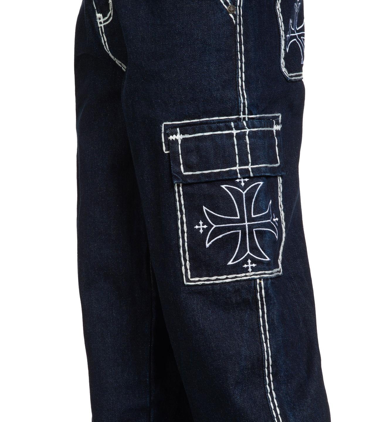 Wide Leg Cargo Jeans Male Product Image