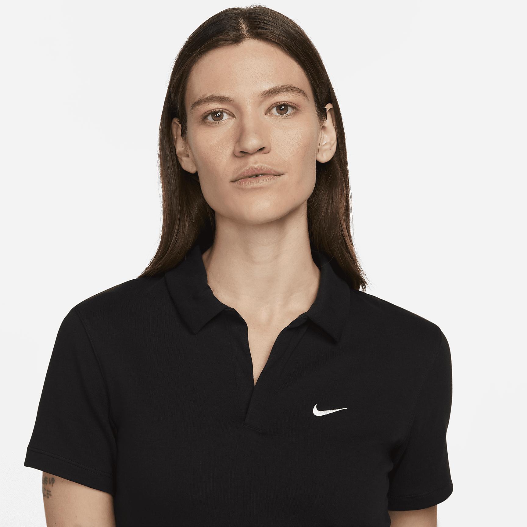 Womens Nike Sportswear Essential Short-Sleeve Polo Top | DV7884-010 Product Image
