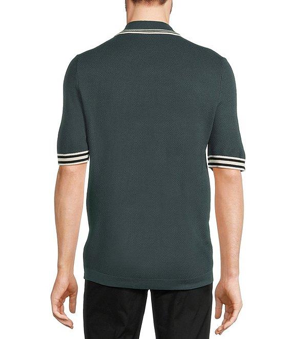 Murano Snit Short Sleeve Textured Coat Front Shirt Product Image