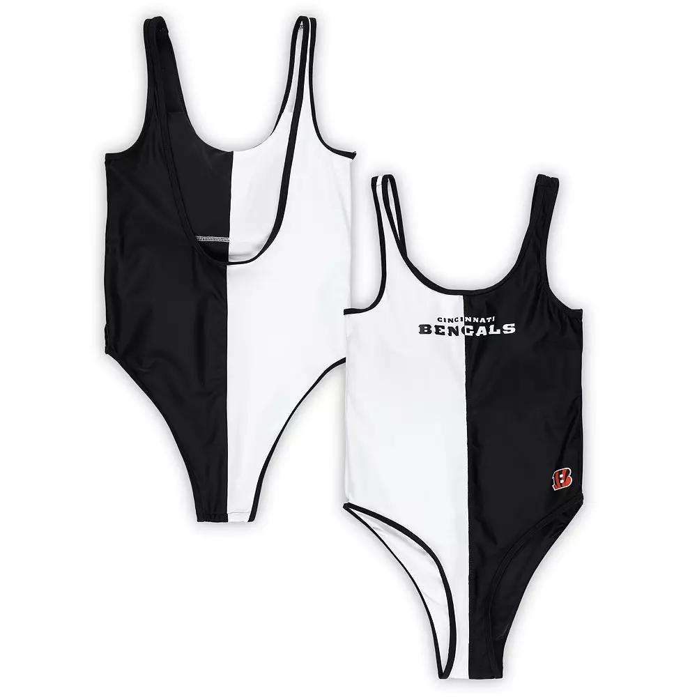 Women's G-III 4Her by Carl Banks Black/White Cincinnati Bengals Last Stand One-Piece Swimsuit, Size: XL Product Image
