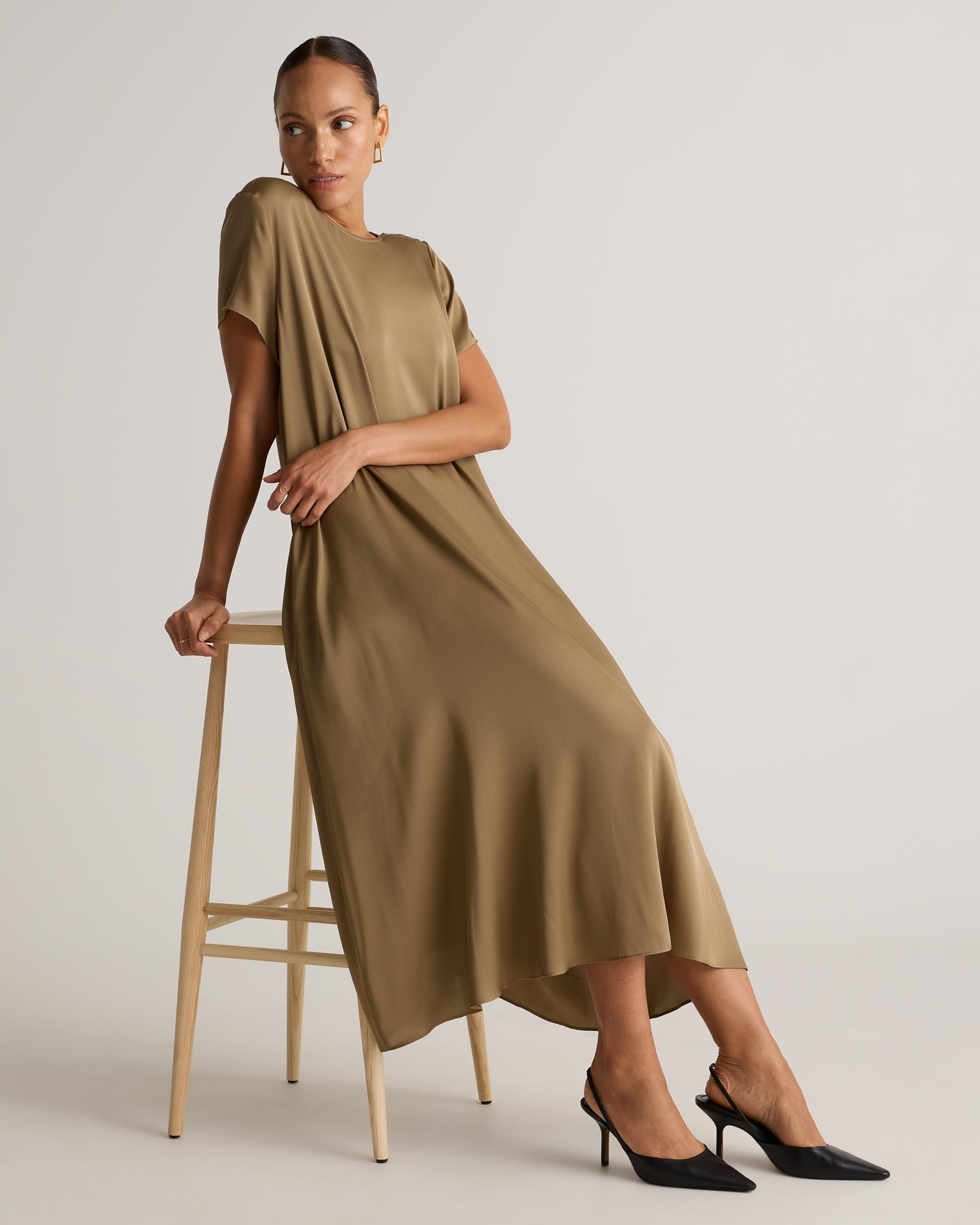 Quince | Women's Washable Stretch Silk Voluminous Maxi Dress Product Image