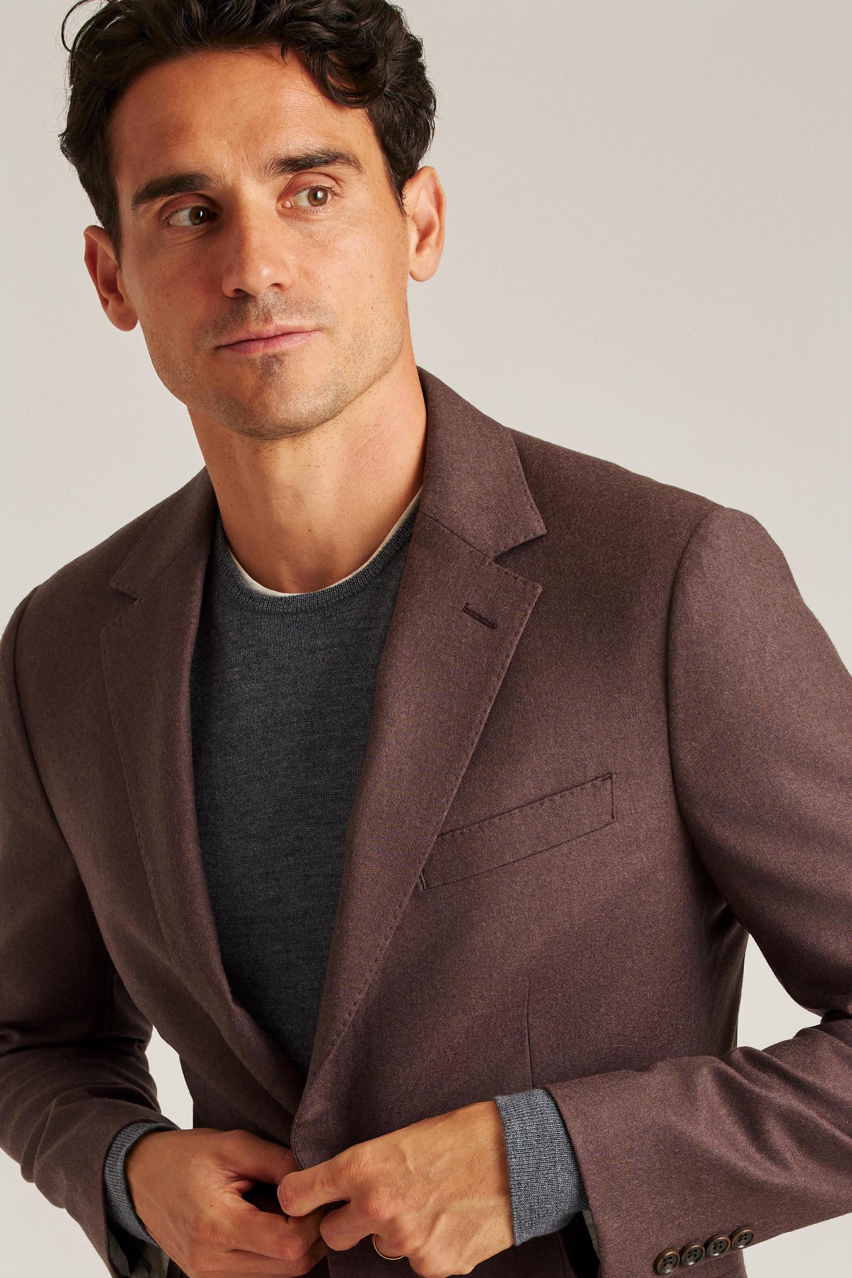 Italian Stretch Brushed Wool Suit Jacket Product Image