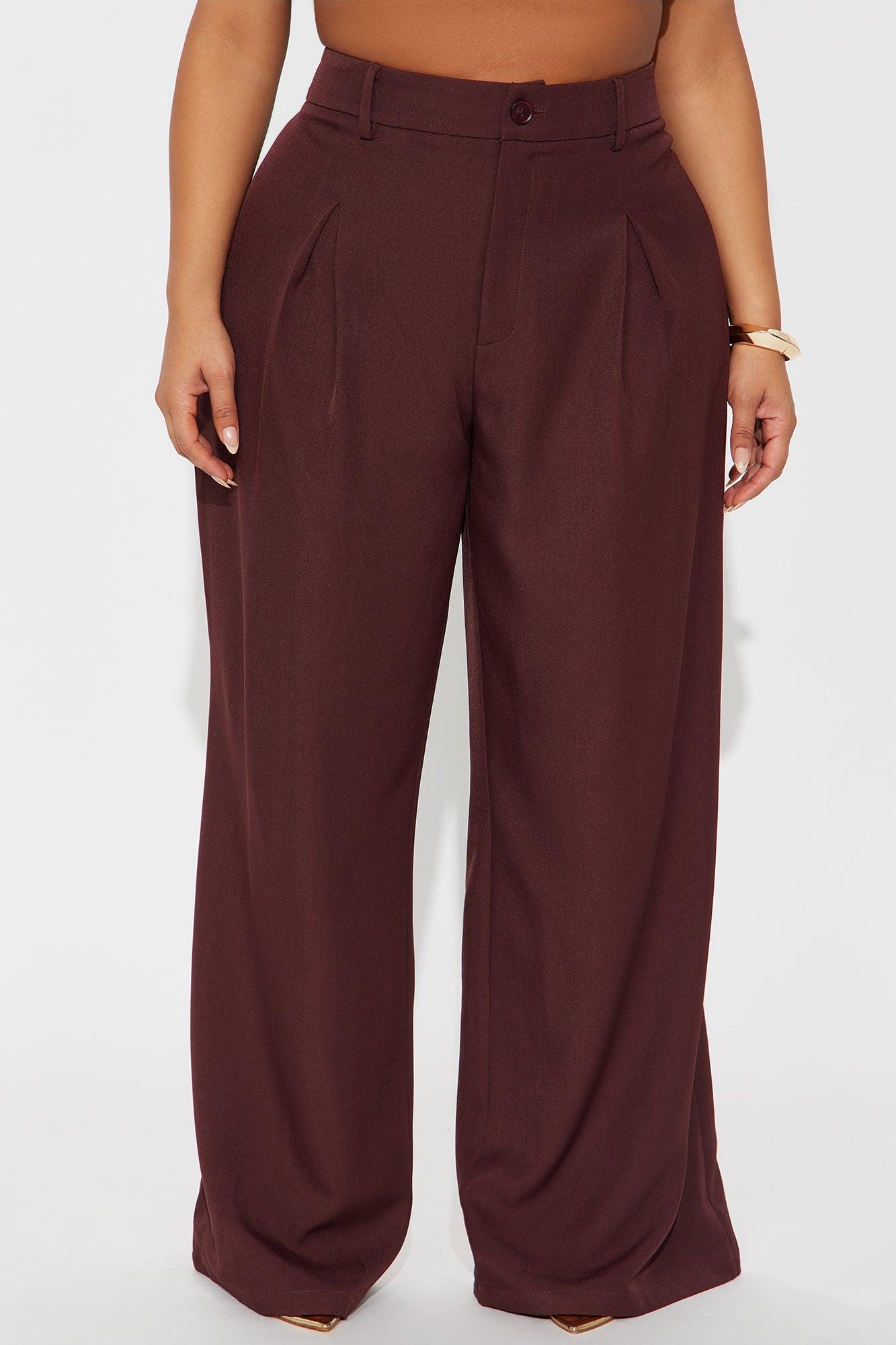 Alena Crepe Wide Leg Trouser Pant - Chocolate Female Product Image