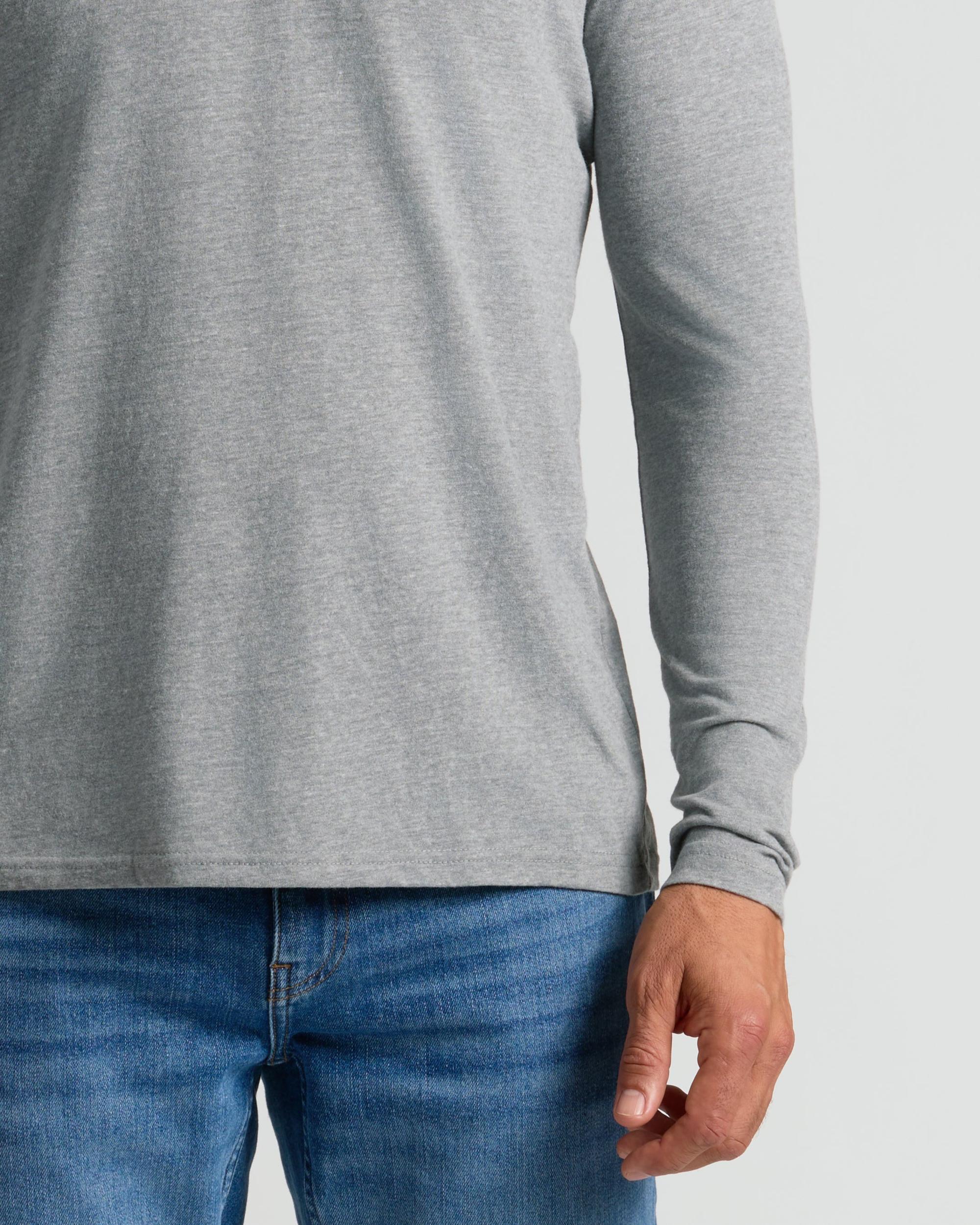 Heather Gray Classic Long Sleeve Henley Product Image