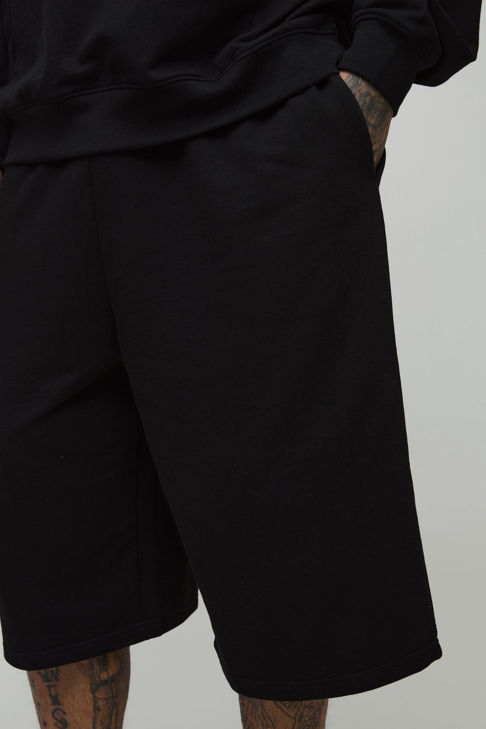 Tall Regular Fit 260GSM Loopback Basic Jersey Longline Shorts | boohooMAN USA Product Image