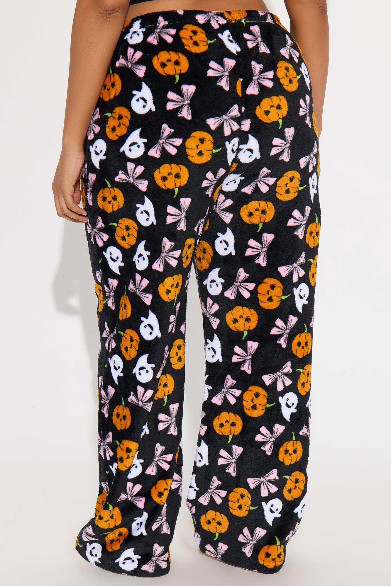 Spooky Cutie Halloween Plush PJ Pants - Black/combo Female Product Image