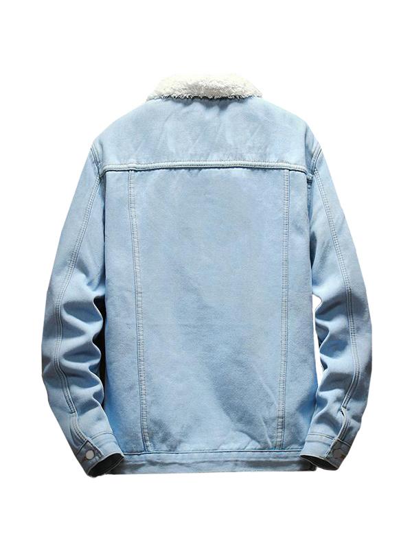 Men's Vintage Fleece Lined Denim Jacket Product Image