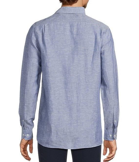 Hart Schaffner Marx Long Sleeve Solid Linen Button Front Shirt Product Image