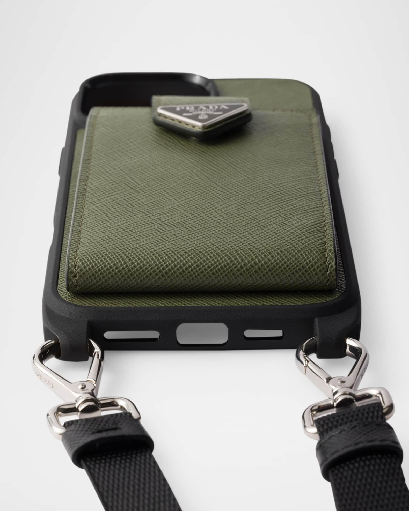 Men's Saffiano Leather iPhone 16 Pro Max Case  Product Image