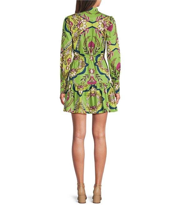 BCBG Long Sleeve Printed Cotton Shirt Dress Product Image