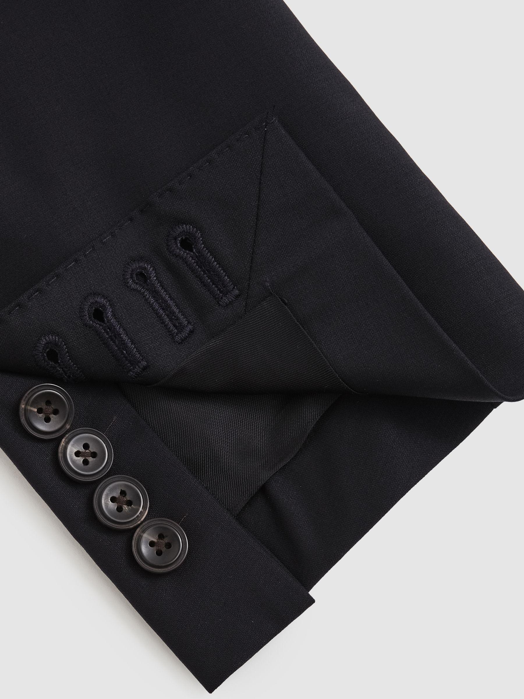 Regular-Fit Single-Breasted Wool-Blend Suit Blazer in Navy Product Image