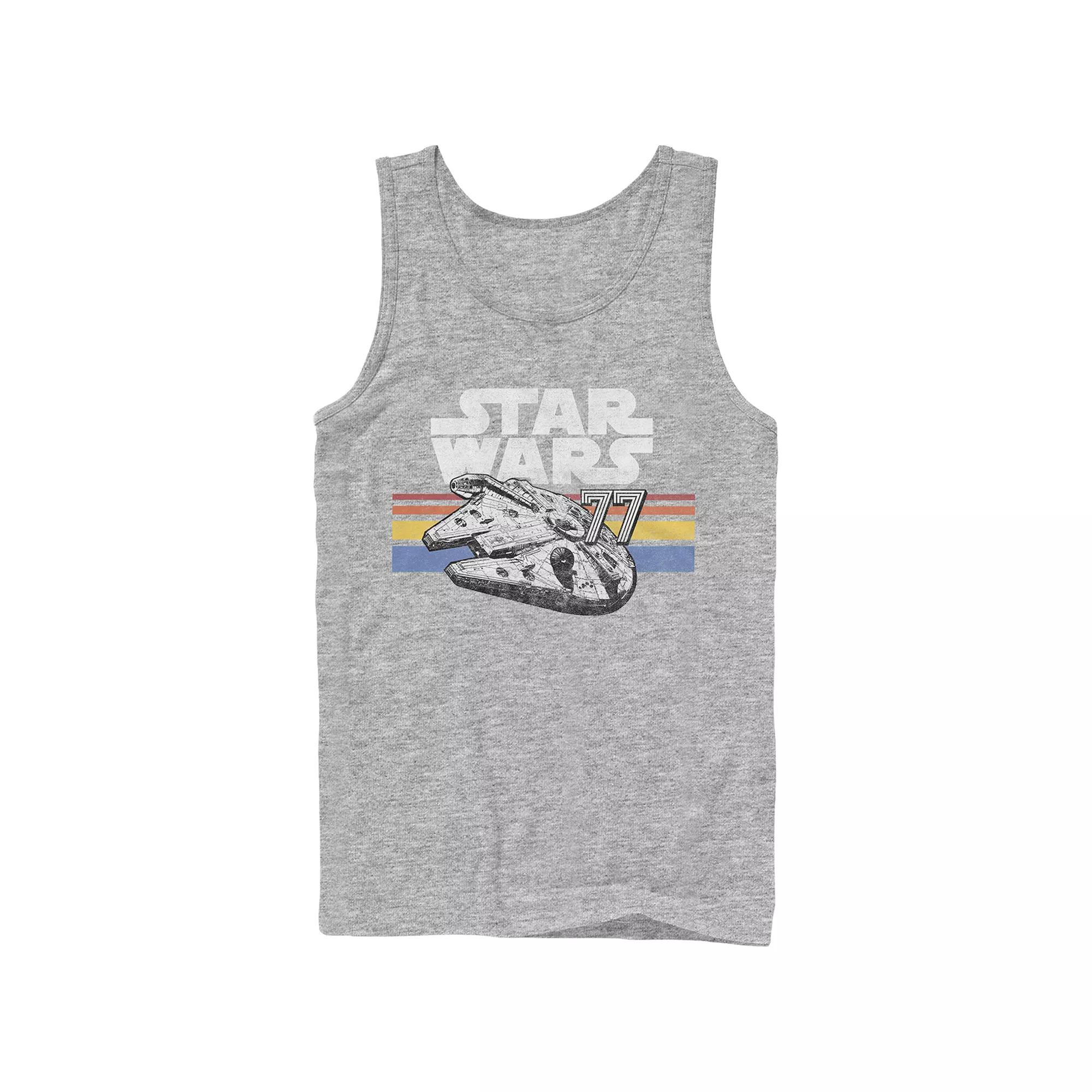 Men's Star Wars Millennium Falcon Stripes Graphic Tank Top,  Product Image