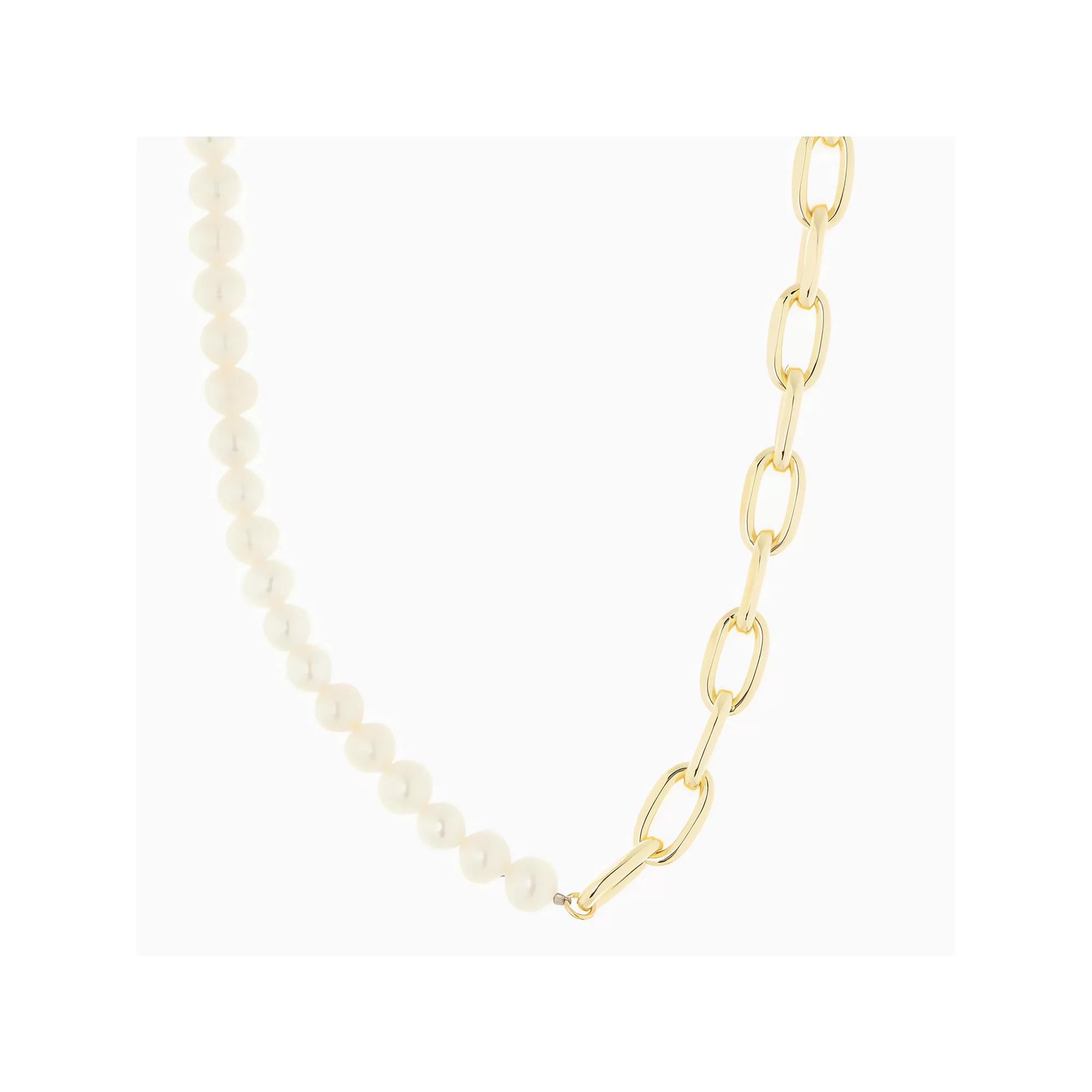 Juvell 18K Gold Plated Simulated Pearl Necklace, Women's, Two Tone Product Image
