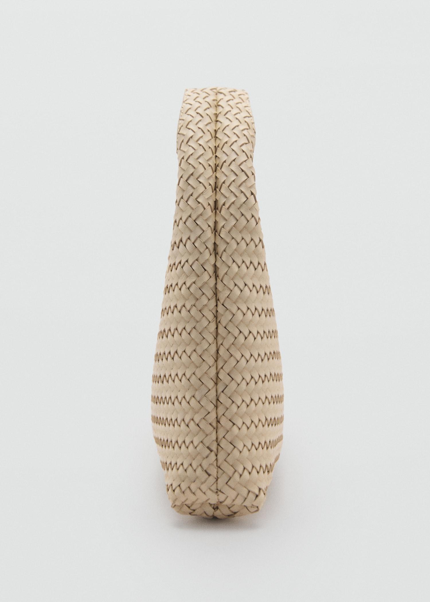 Braided leather handbag - Women | MANGO USA Product Image