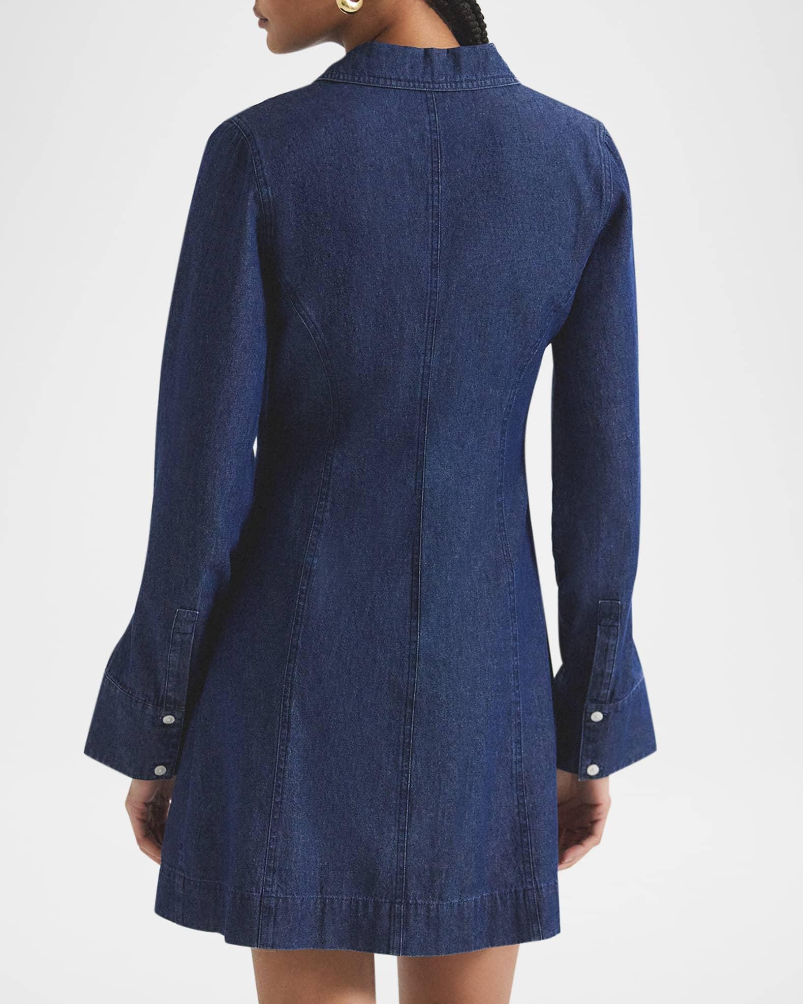 Danielle Long-Sleeve Denim Mini Shirtdress Product Image