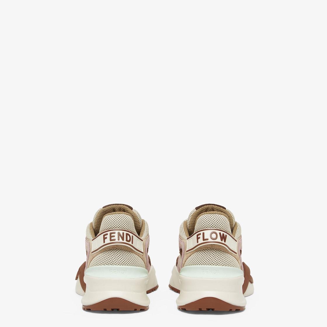 Fendi FlowBrown mesh and suede low tops Product Image