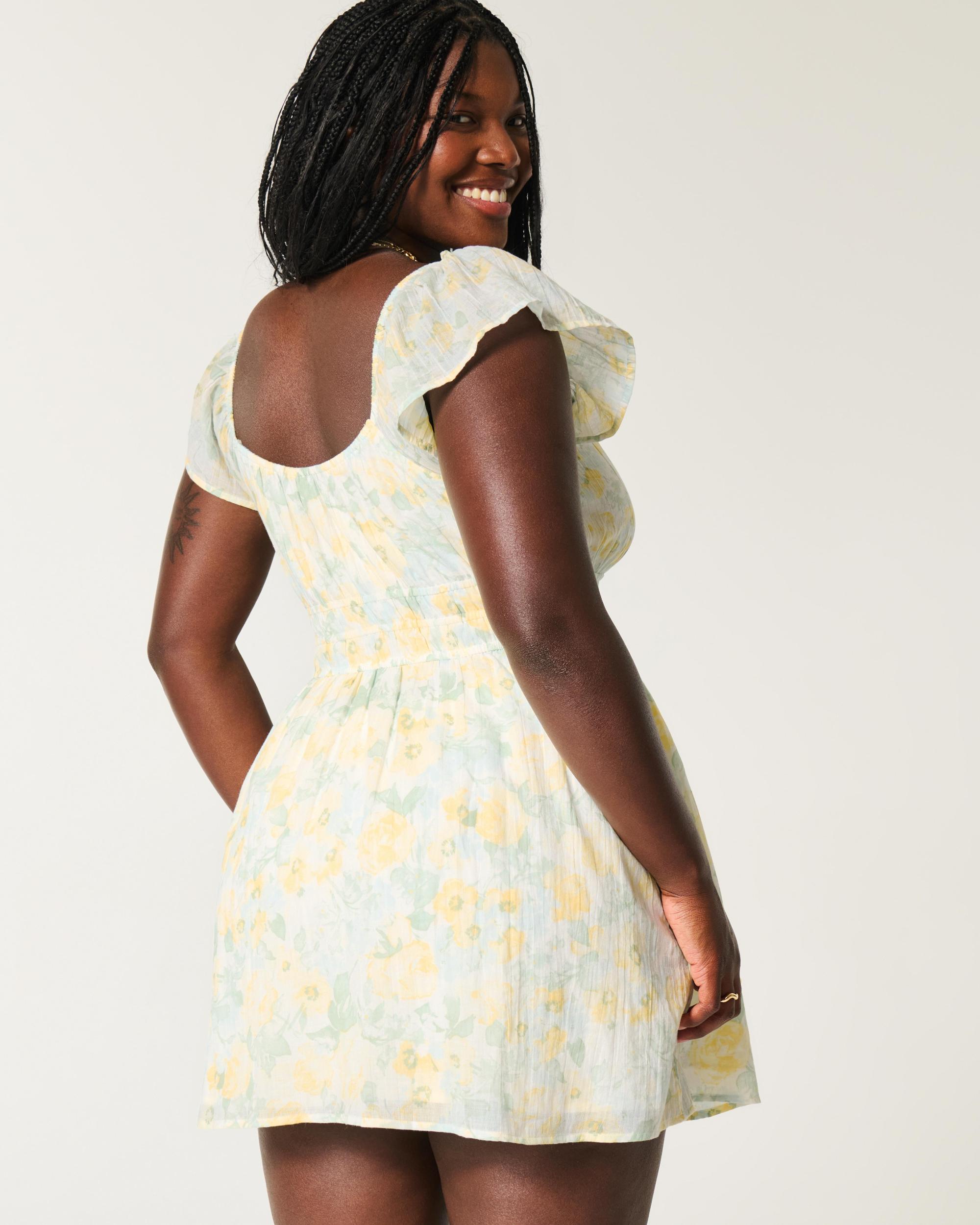 Flutter Sleeve Double-Tie Skort Dress Product Image