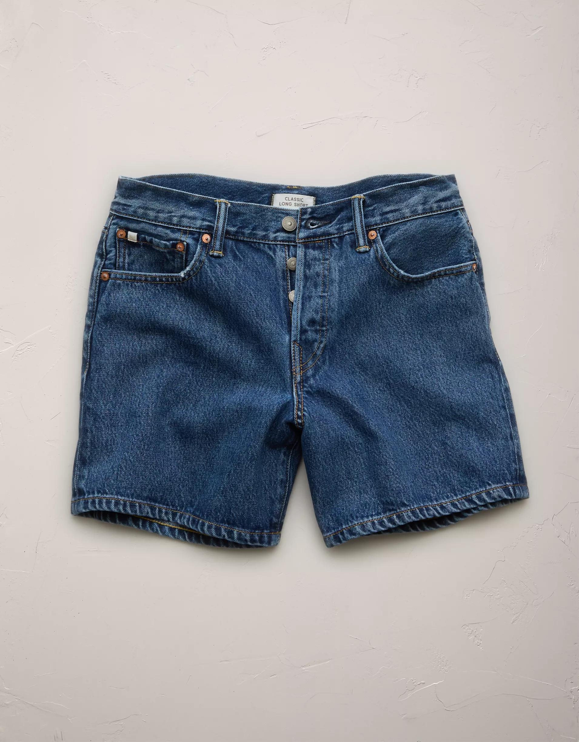 AE77 Premium Classic Long Denim Short Product Image