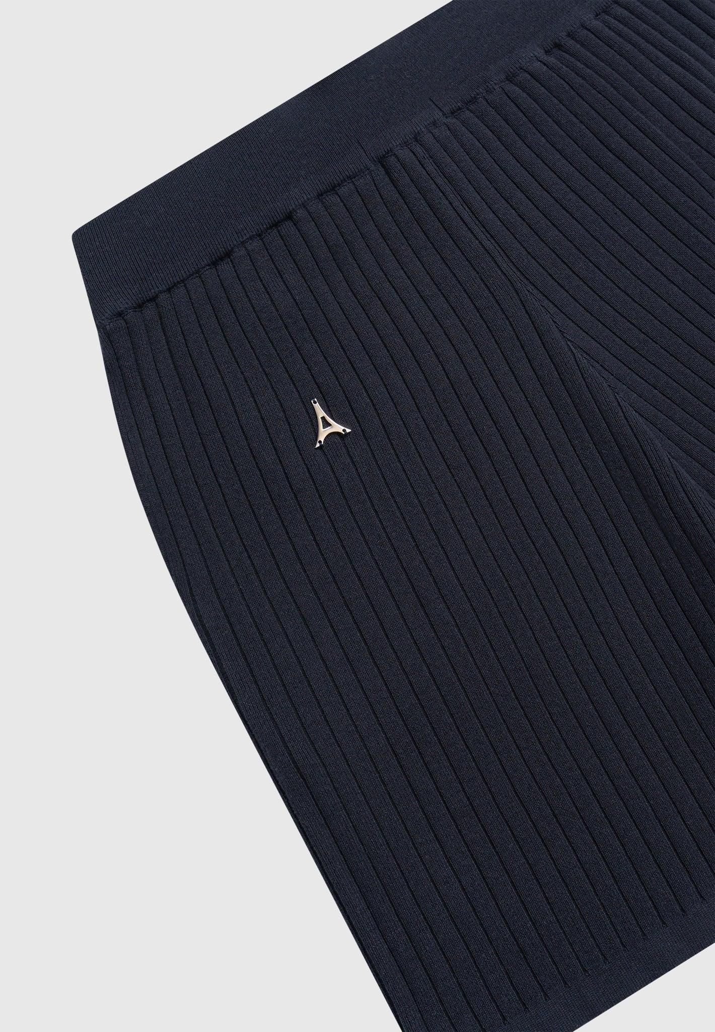 Ribbed Knit Shorts - Navy Male Product Image