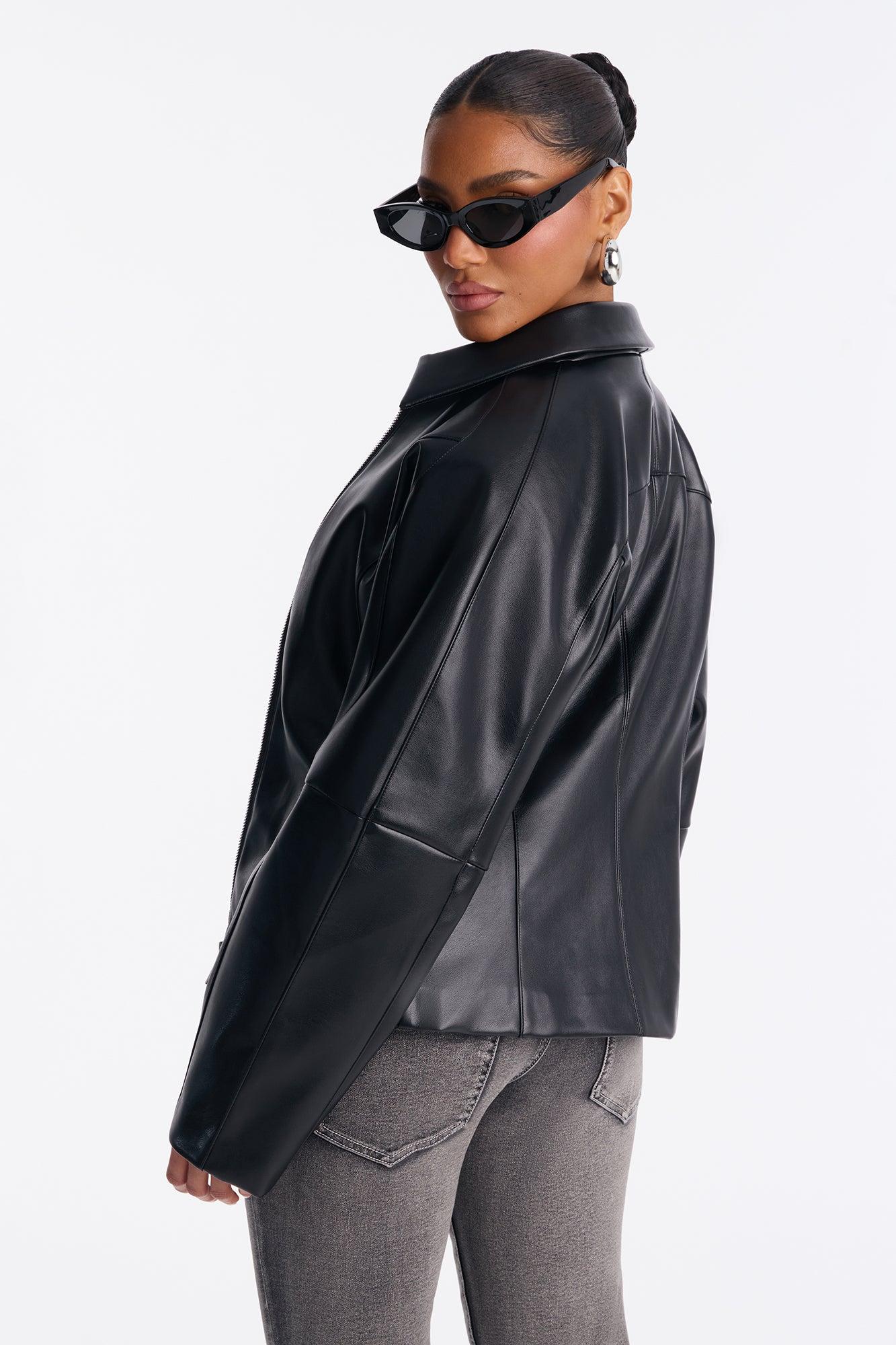 Deserve More Fitted Faux Leather Jacket - Black Female Product Image