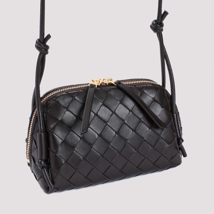 BOTTEGA VENETA Concert Mini Intrecciato Leather Pouch In Black Product Image