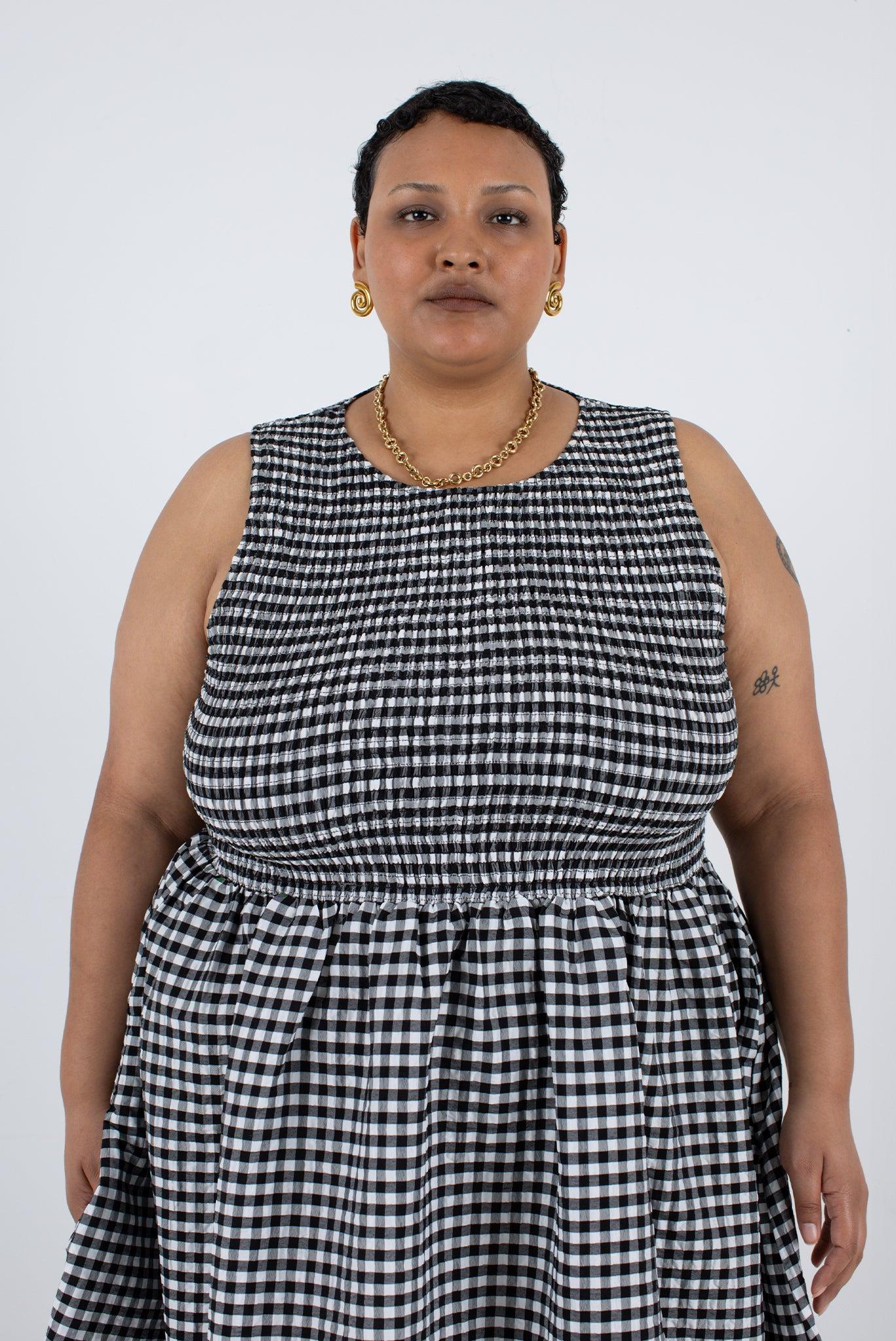 Garden Dress - Black Check Product Image