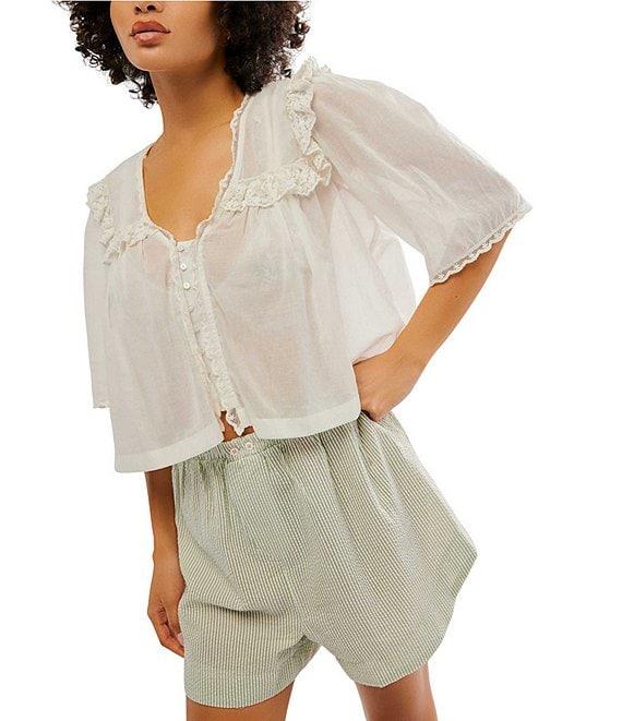Free People Luna V Neck Short Sleeve Top Product Image