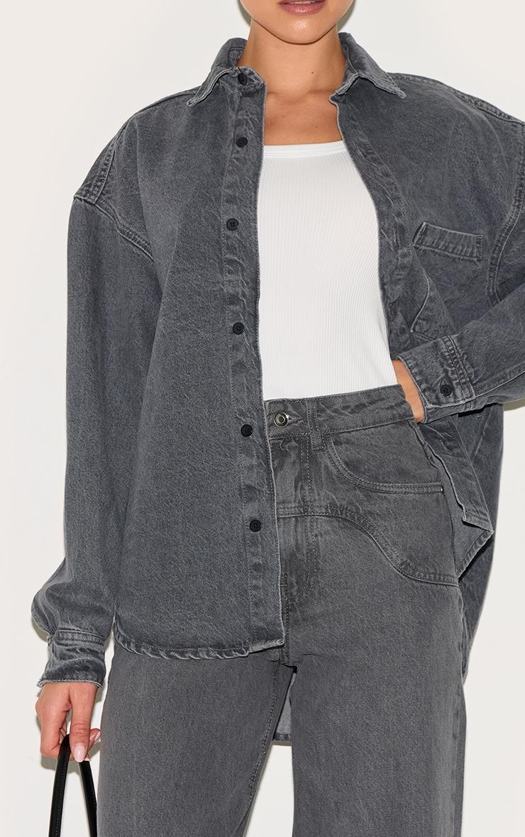 Grey High Waist Western Seam Detail Jeans Product Image