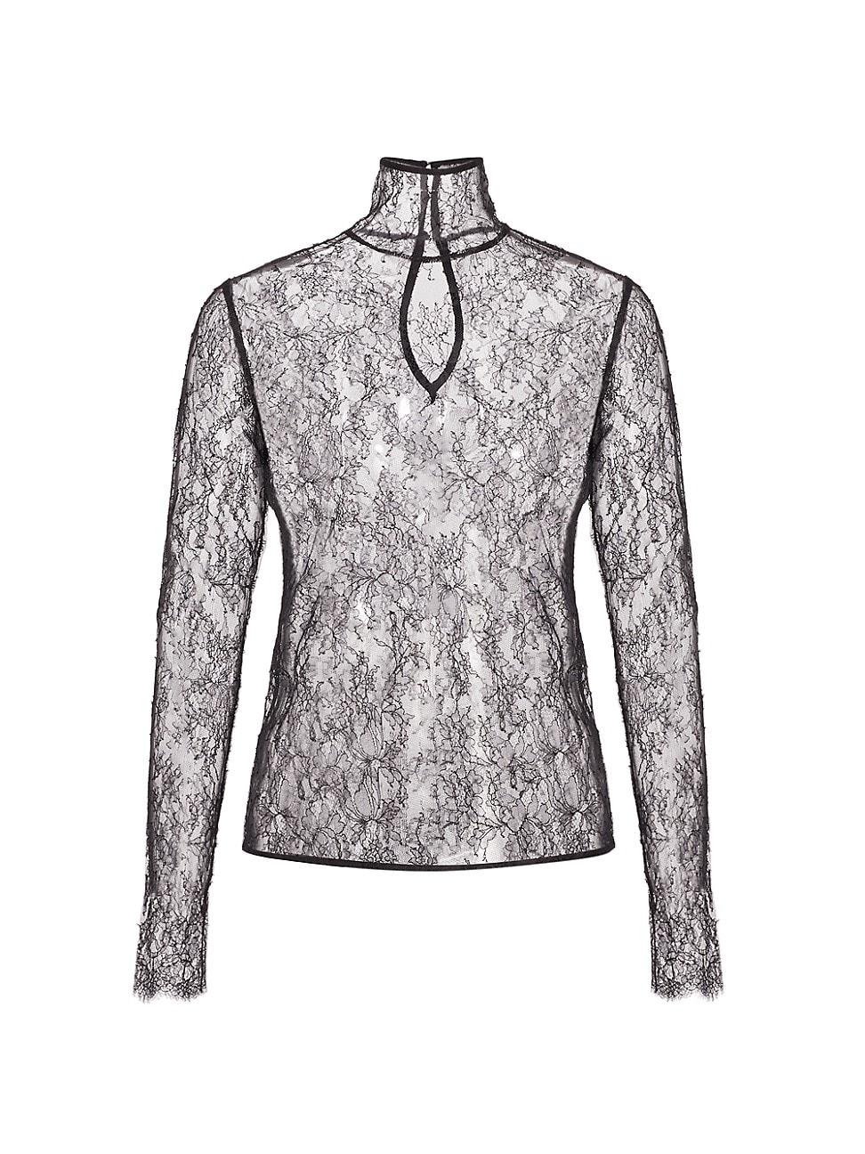 Womens All Over Lace Turtleneck Product Image