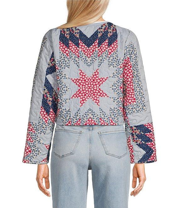 Ida Mae Home Adeline Patchwork Print Round Neck Long Sleeve Quilted Jacket Product Image
