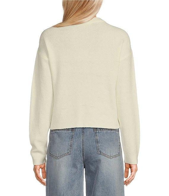 C&V Chelsea & Violet Round Neck Long Sleeve Scattered Rhinestones Sweater Product Image