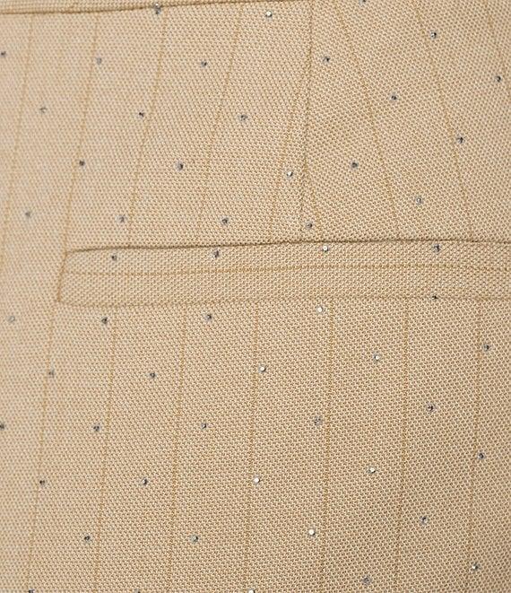 KARL LAGERFELD PARIS Rhinestone Studded Pinstripe Wide Leg Coordinating Pants Product Image