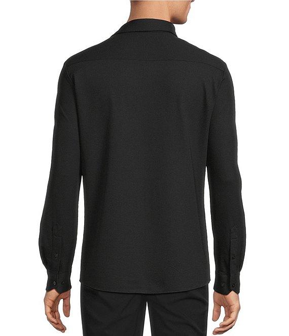 Hart Schaffner Marx Luxury Performance Long Sleeve Textured Coat Front Sport Shirt Product Image