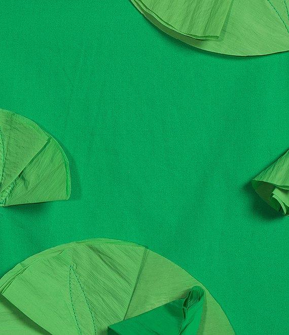 FRANCES VALENTINE Origami Organza Flower Scoop Neck Sleeveless Maxi Dress Product Image