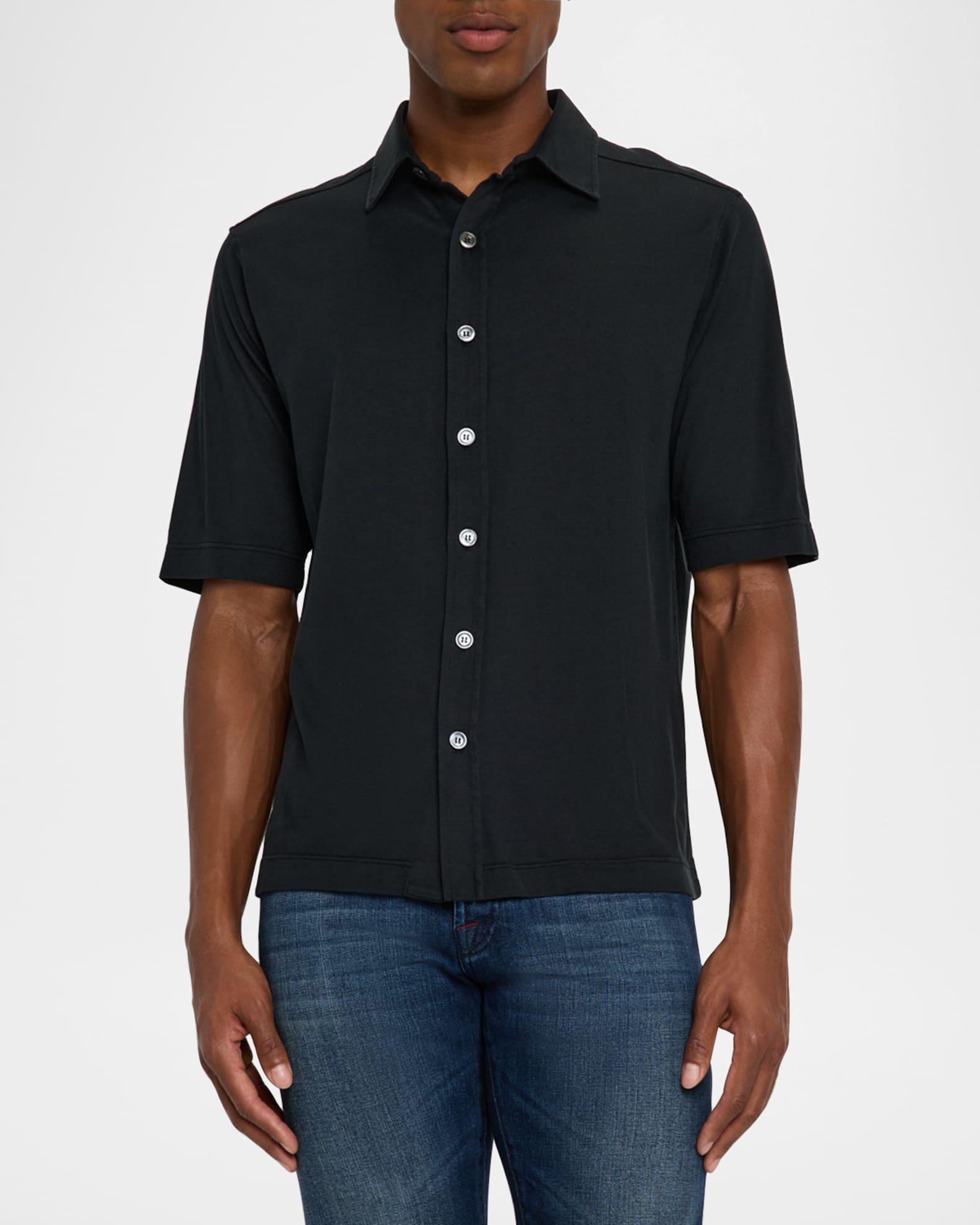 Men's Silk and Cotton Short-Sleeve Overshirt Product Image