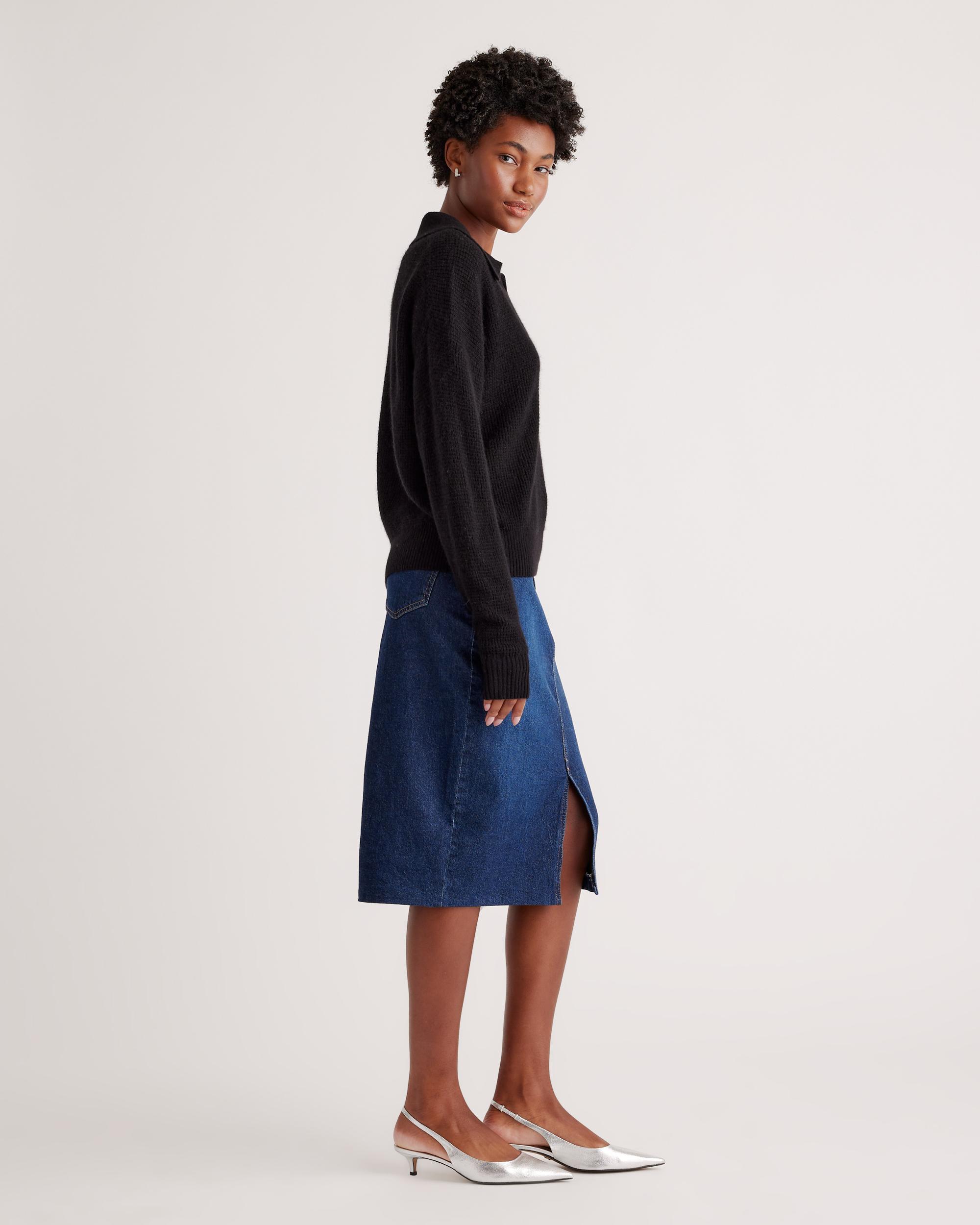 Quince | Women's Baby Alpaca-Wool Waffle Stitch Polo Sweater Size XS Product Image