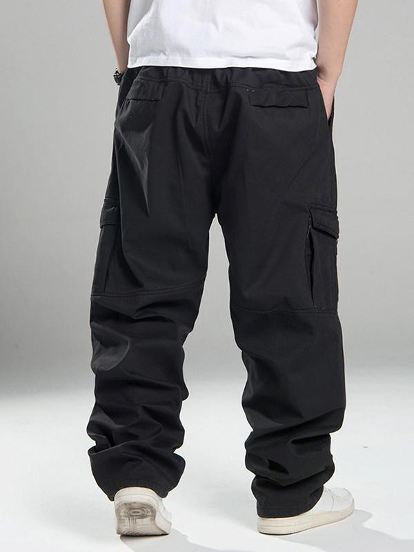 Men's Fleece Lined Casual Cargo Pants Product Image