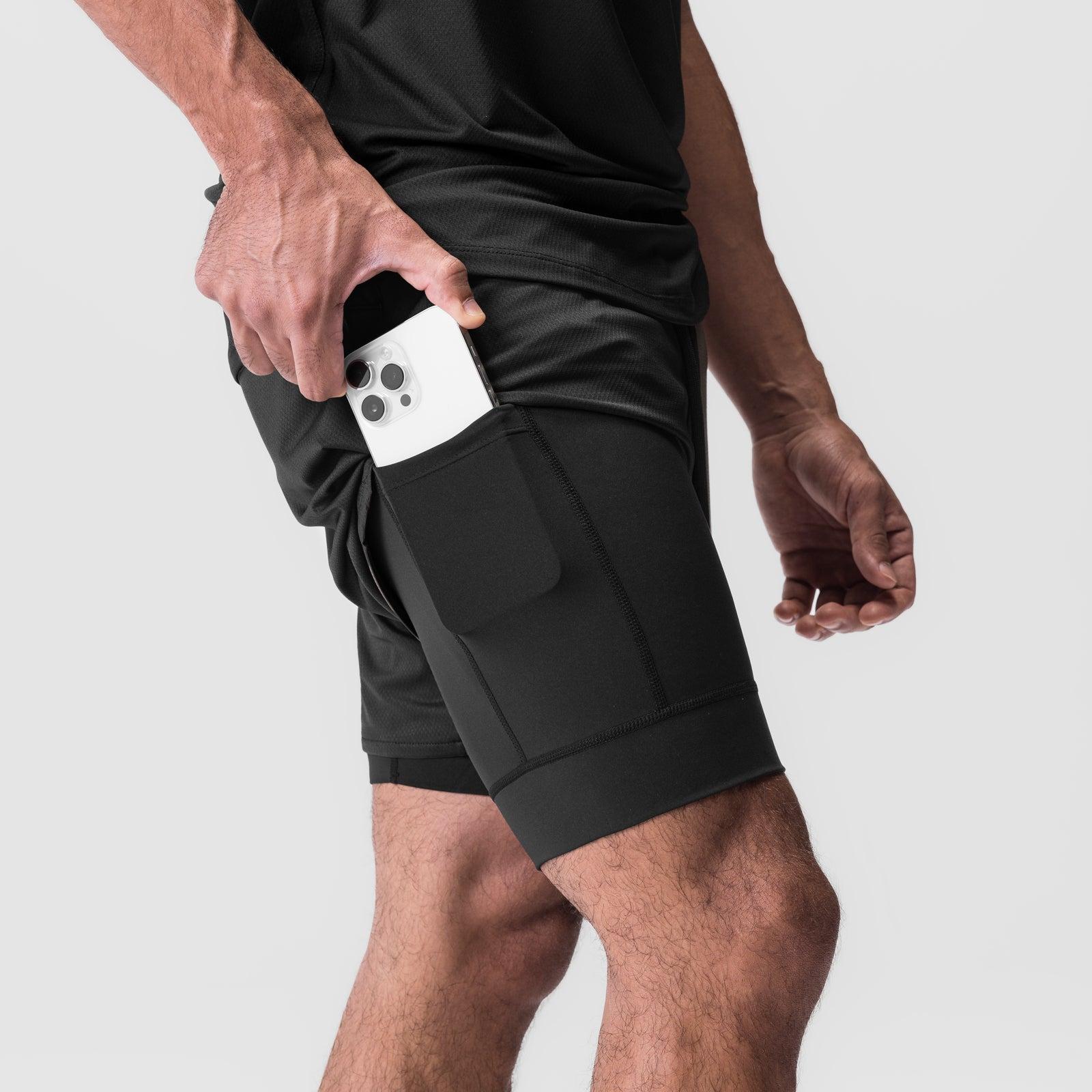 0828. Silver-Lite™ 5" Liner Short - Black "Wings"/Black Product Image