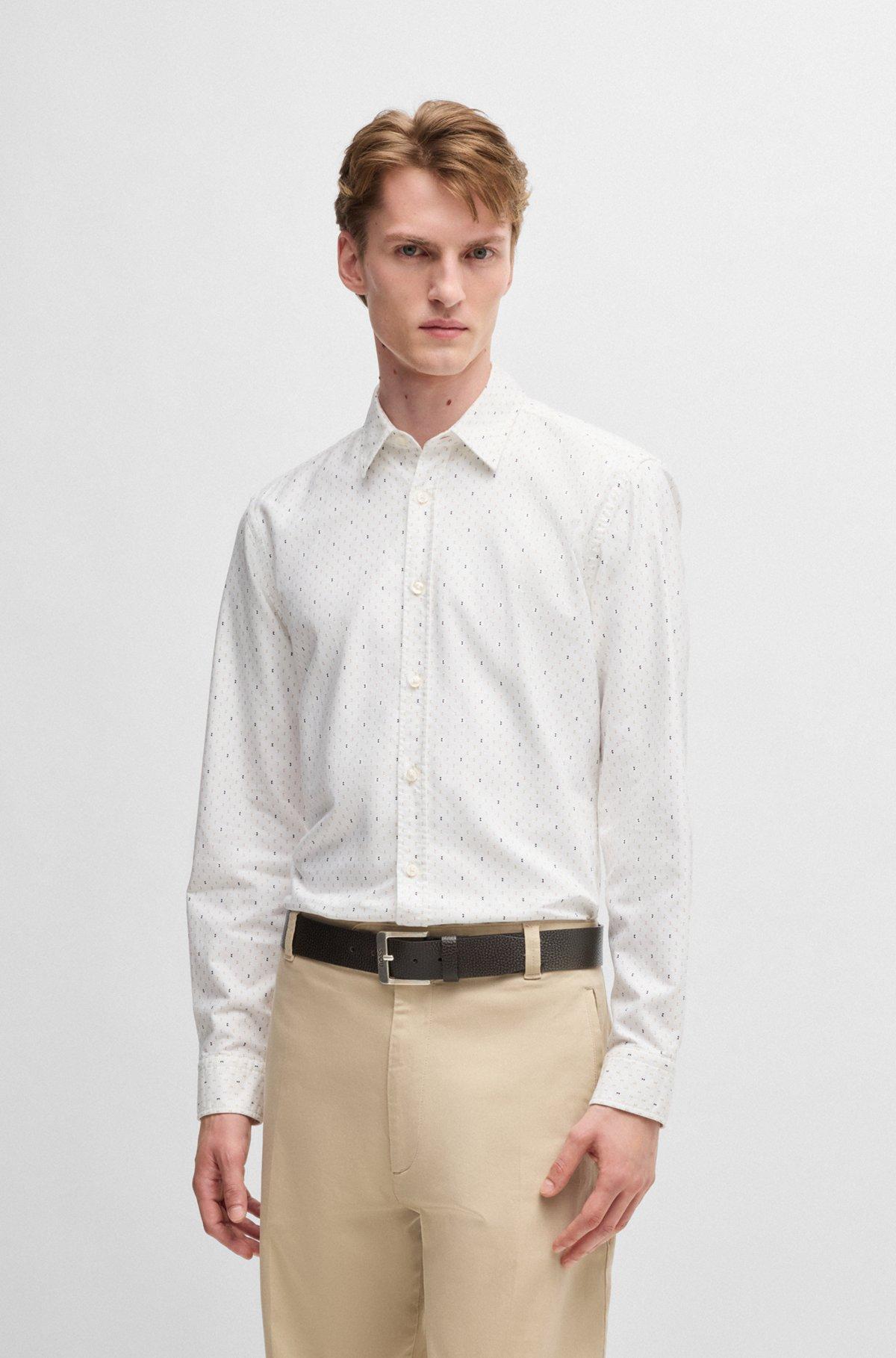 Italian-leather belt with logo buckle Product Image