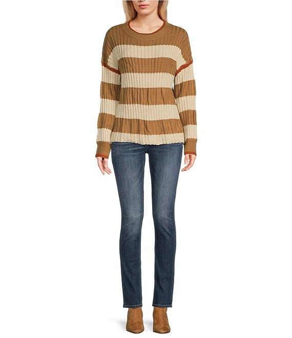 Sadie & Sage Crewneck Violette Striped Sweater Product Image