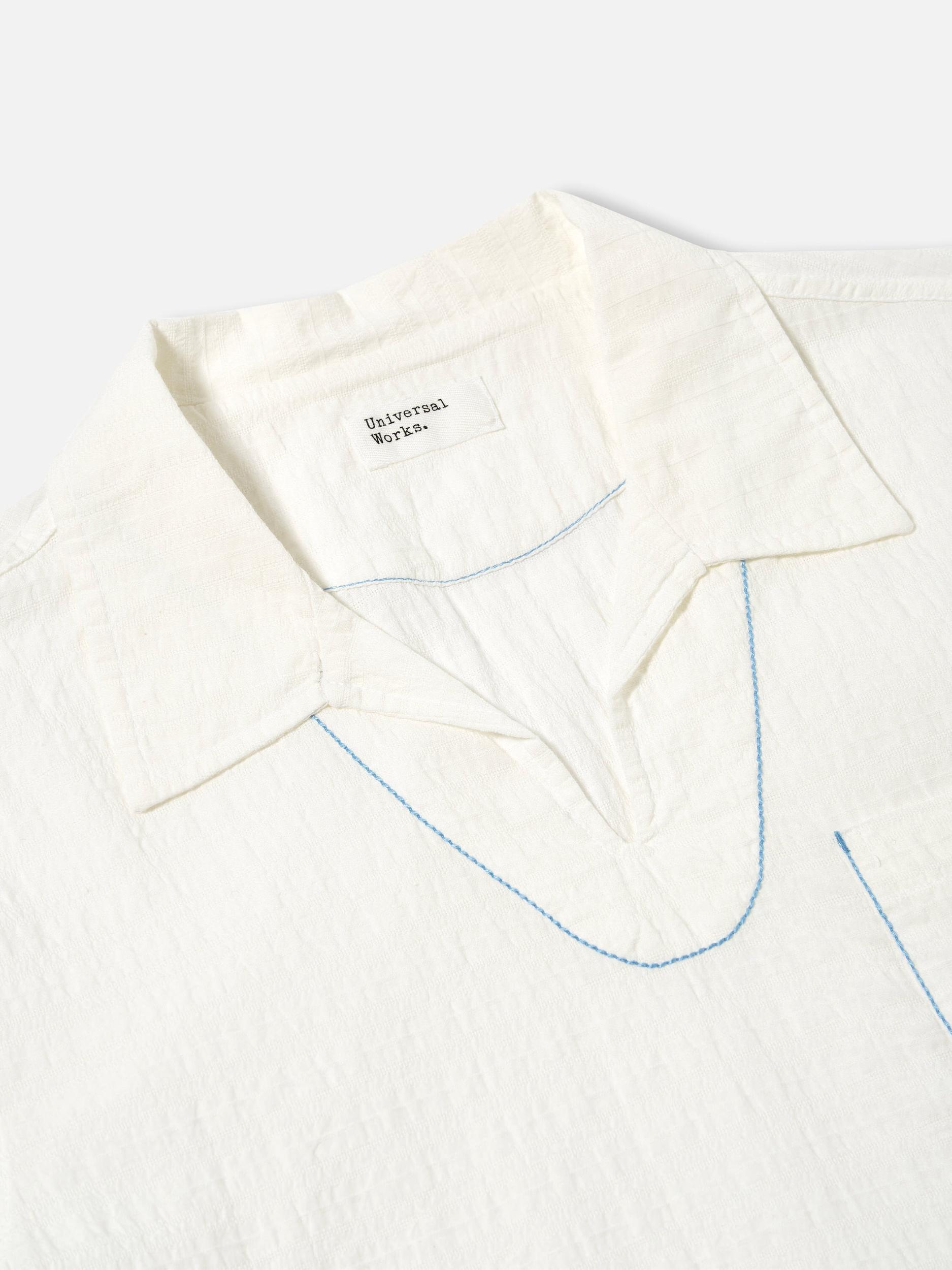 Universal Works Overhead Shirt in Ecru Dolly Stripe Product Image