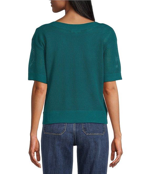 Westbound Petite Size Short Sleeve Boat Neck Top Product Image
