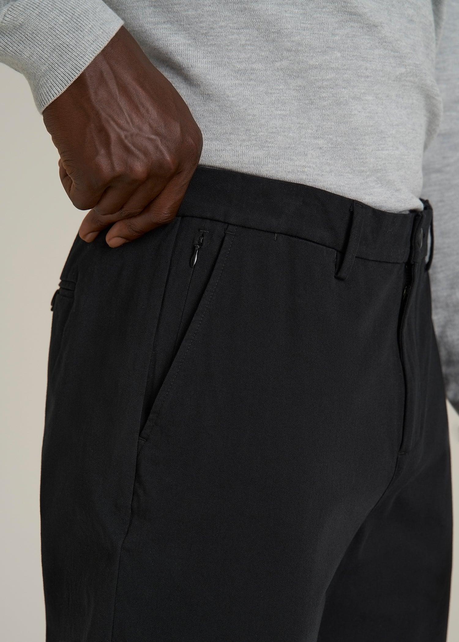 4 Way Stretch Commuter RELAXED Chino Pants for Tall Men in Black Male Product Image