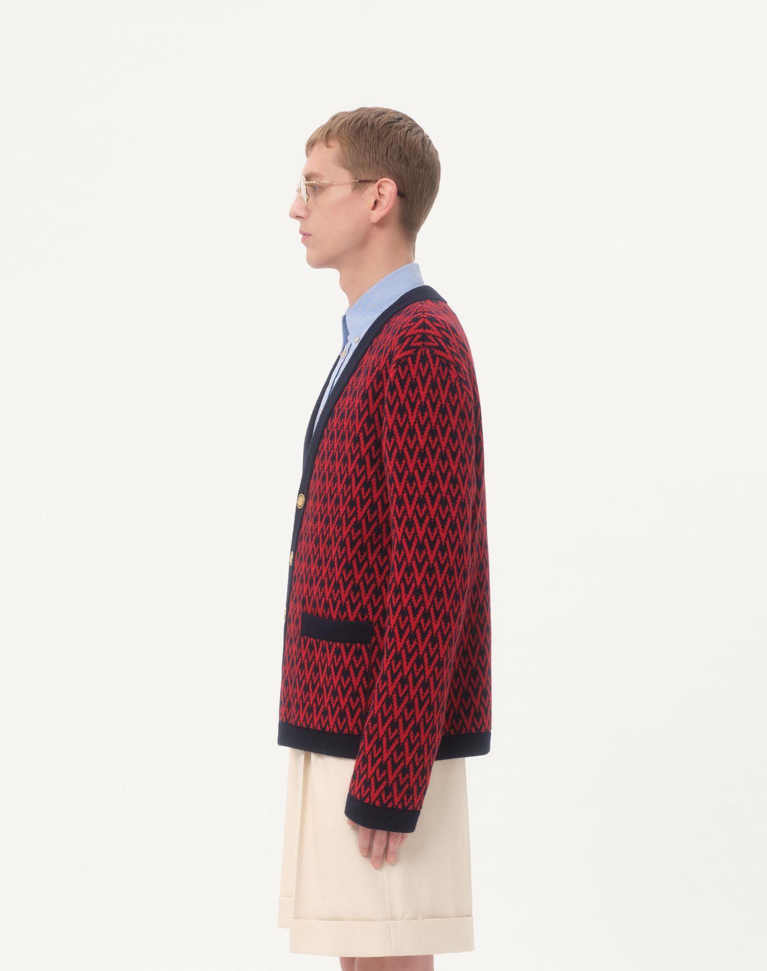 Wool Cardigan With Toute La V Pattern Product Image