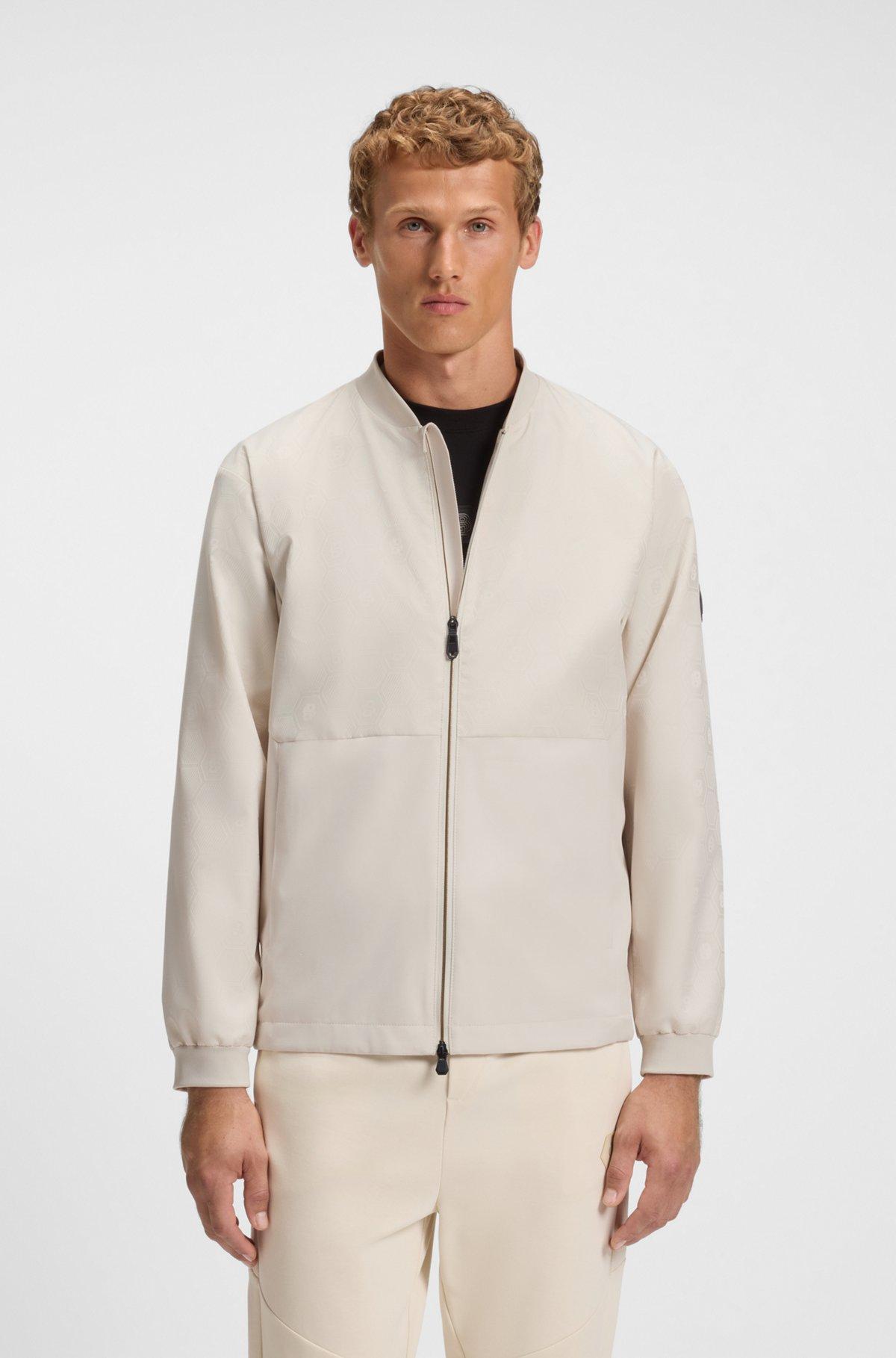 Water-repellent bomber jacket with Double B monogram jacquard Product Image